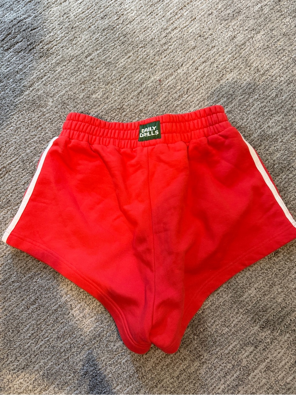 Daily Drills Red Kids Athletic Shorts with White Side Trim